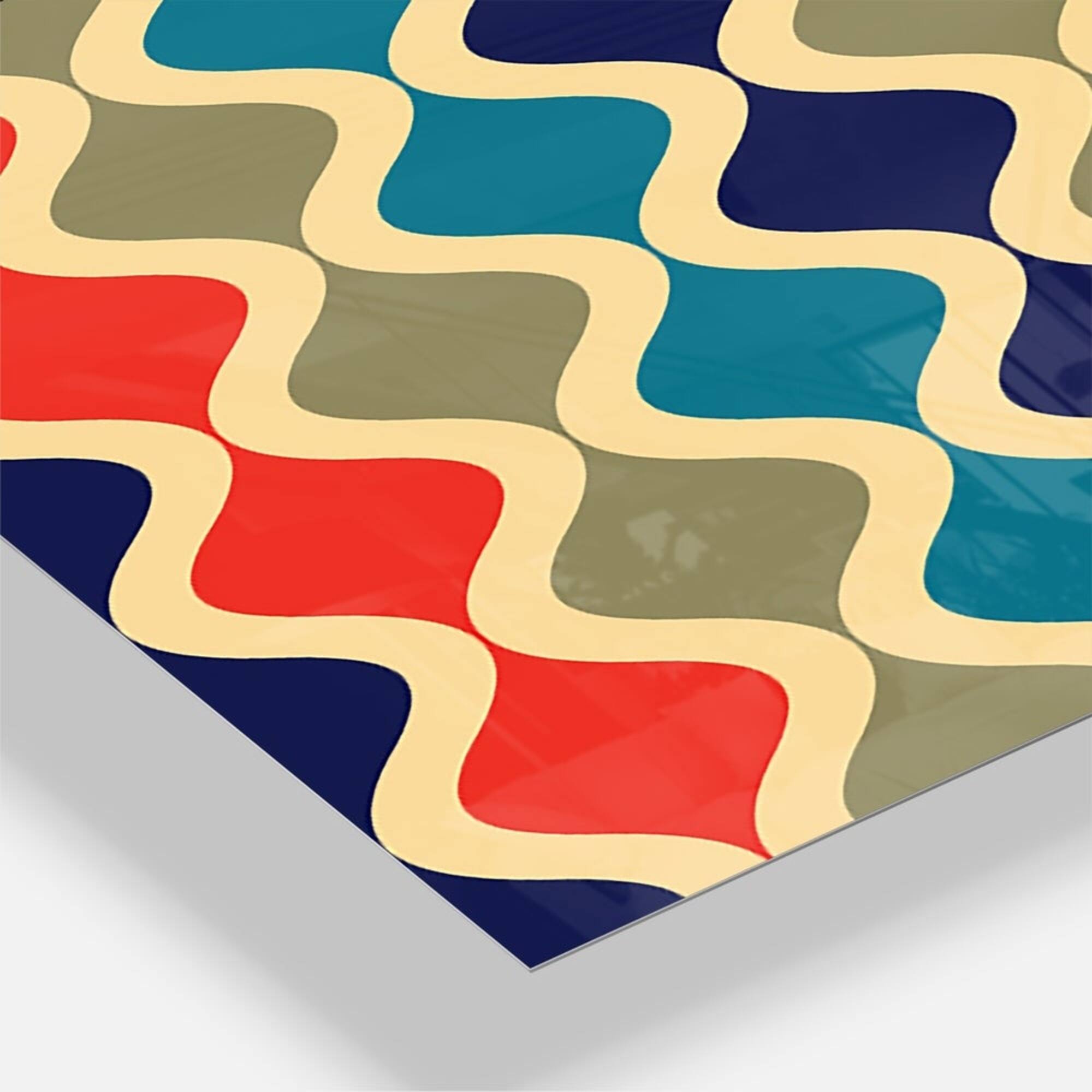 Designart Retro Ornamental Design VI Oversized Mid-Century Modern Multipanel Wall Clock